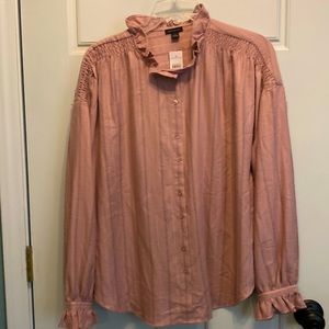 Ann Taylor blouse.  Rose with shirting stripe.  Size L
